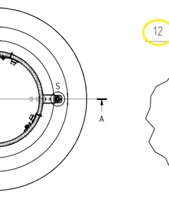Angle hinge Fumus (V02) l=386 mm